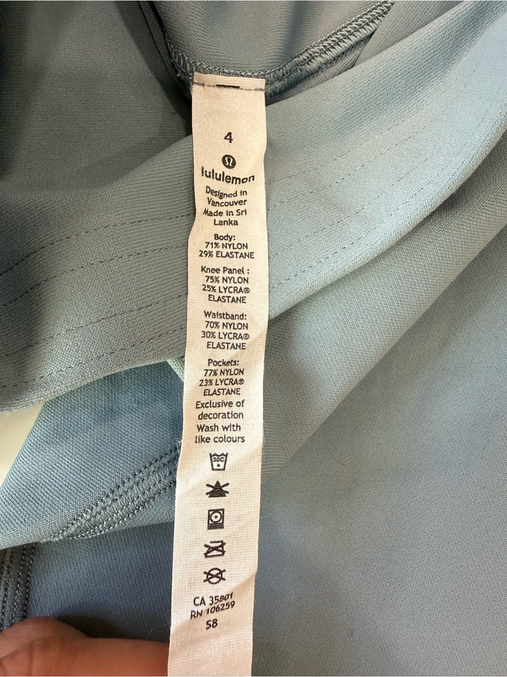 Lululemon Zoned In Tight 27” *Envelope Pocket Leggings Size 4 Blue Cast - Picture 7 of 12